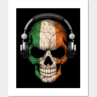 Dark Skull Deejay with Irish Flag Posters and Art